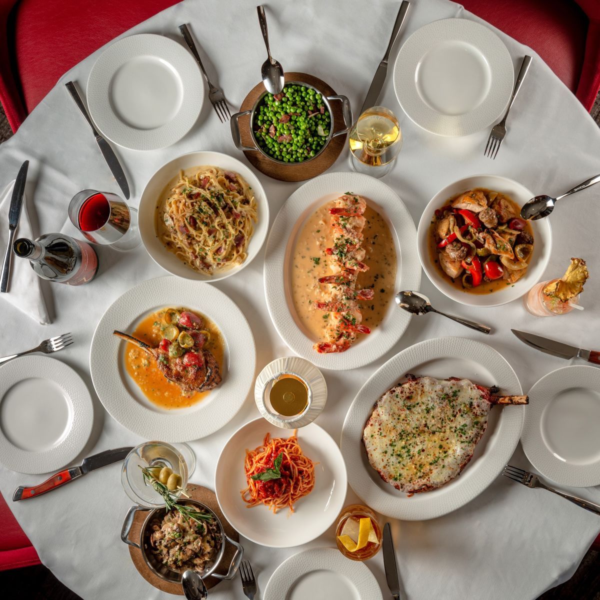Sunday dinner at Rao's — the table, served family style.