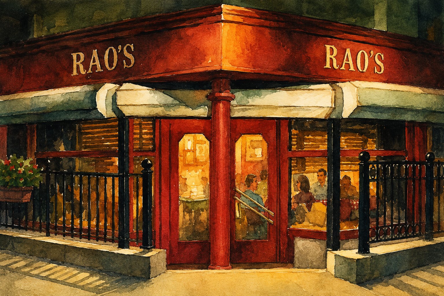 Rao's storefront on the corner of 114th and Pleasant Avenue, East Harlem.